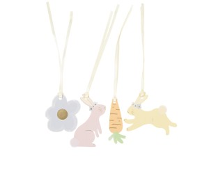 8 ετικέτες Πάσχα Χαρτί Κίτρινο, Λιλά, Ροζ και Χρυσό 7×8